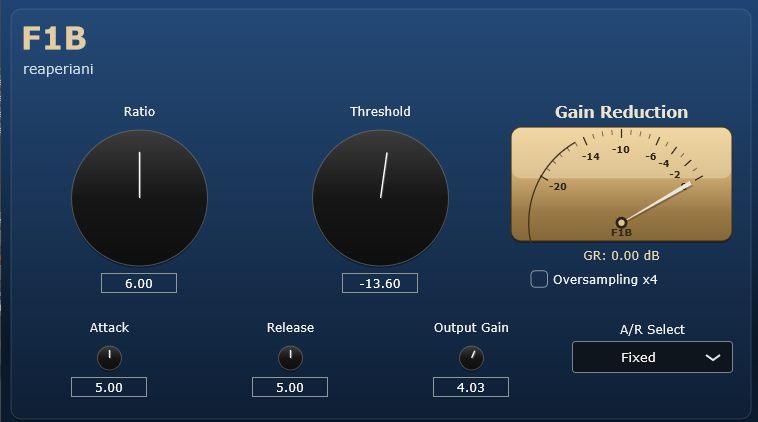 Interfaccia plugin F1B compressor